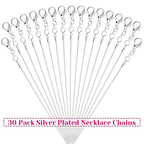 Paxcoo 30 Pack Bulk Necklace Chain Silver Plated Necklace Snake Chains for Jewelry Making, 1.2 mm (24 Inches) - size: 24 Inches