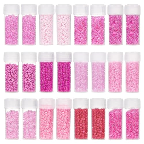 SUNNYCLUE 120G 12/0 Seed Beads 2mm Small Pony Beads Pink Round Glass Seed Bead Bulk Small Glass Bead Mini Glass Loose Spacer Beads for Jewelry Making DIY Earrings Friendship Bracelets Necklace - color: Mixed Color 3