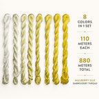 Natural 100% Silk Thread, Handmade Embroidery Thread Silk Floss 8 Colors 110m Each (75) - color: 75