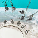 Heather's cf Silver Sea Charms – Antique Pendants, Non-Tarnish, Lead-Free & Nickel-Free, Bulk Ocean Animal Charms for DIY Jewelry, Bracelets, Necklaces, Earrings, Beach Craft Supplies (Sea Animals) - color: Cyprinoid charms-64pcs
