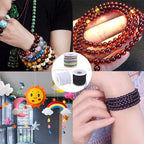 Stretchy String for Bracelets, 3 Rolls 1 mm 495 Feet Sturdy Elastic String Cord for Jewelry Making, Necklaces, Beading and Crafts (1.0mm (Black&Wihte&Rainbow)) - size: 1.0mm (Black&Wihte&Rainbow)