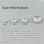 100pcs 12mm Acrylic Crystal Beads, Faceted Rondelle Acrylic Spacer Beads for Wind Chimes Bracelet Necklace Earring Keychain Jewelry Making DIY Crafts(White) - color: White, size: 12mm