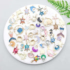 YouLuo 100Pcs Bracelet Charms for Jewelry Making Wholesale Bulk Jewelry Making Bracelets Charm KC Gold Alloy Charm Pendants and Gold Plated Enamel Charms Pendants for Bracelet Necklace - color: Ocean