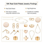 BENECREAT 200Pcs 18K Gold Plated Brass Beads Round Spacer Beads with 4 Mixed Size(0.5-1.5mm Hole) for Necklaces, Bracelets and Jewelry Making - color: Round-4 Sizes