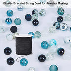 Elastic Cord for Bracelets, 1 mm 330 Feet Durable Bracelet String, Stretch Elastic String for Jewelry Making, Necklaces and Beading - size: Black