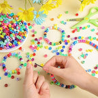 Jexine 10500 Pcs Pony Beads Bulk Plastic Beads for Bracelet Making Hair Braids DIY Necklace Jewelry Making Projects(Round,Mixed Color) - color: Mixed Color, style: Round