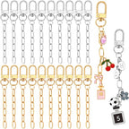 Hzopcw 20pcs Keychain Making Kit, Gold & Silver Key Ring Swivel Snap Hook Chains, Alloy Extender Keychain Bag Charm Kits for DIY Crafts Jewelry Making Handbag Purses- A Style - color: Gold & Silver-20pcs-A Style