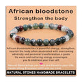AD Beads Handmade Gemstone Stretch Elastic Bracelet Crystal Healing Reiki Nature's Beauty and Spiritual Essence Unisex - color: African Bloodstone (Strengthen the Body), size: 6mm