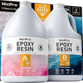 Nicpro 2 Gallon Crystal Clear Epoxy Resin Kit, Not Yellowing & Bubbles Free Food Safe Resin for Coating and Casting, Craft DIY, Jewelry Making Art, Molds, Tables Top, Wood - size: 2 gallon