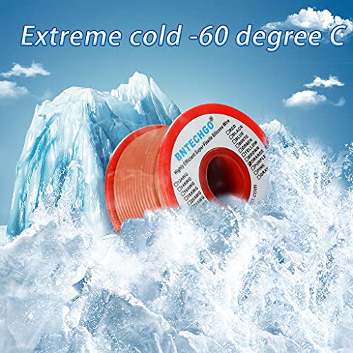 BNTECHGO 30 Gauge Silicone Wire Spool 50 ft Orange Flexible 30 AWG Stranded Tinned Copper Wire - size: 30 gauge silicone wire 50ft, style: Orange