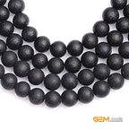 GEM-Inside Black Frost Spacer Agate Gemstone Loose Beads Natural Energy Power Beads for Jewelry Making 10mm Round 15 Inches - color: Black Agate, size: 10mm