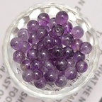 NCB 100pcs Original Natural Stone Beads Gemstone Round Loose Beads 6mm 8mm 10mm (Amethyst, 6mm 100Beads) - color: Amethyst, size: 6mm 100Beads