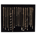 Genie Crafts 2 Pack Jewelry Display for Selling, Black Velvet Boutique Necklace Stands Boards with Hooks for Pop Up Shop (15 x 12 x 4.5 In)