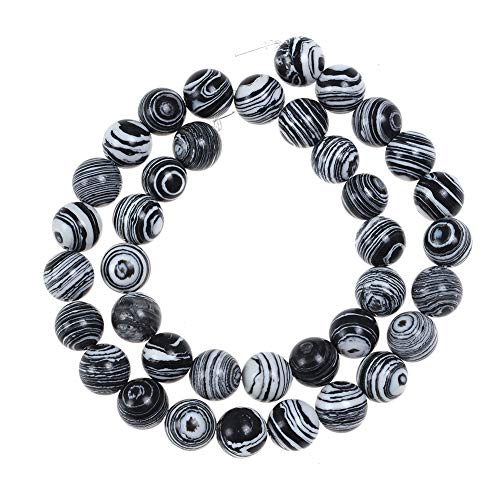 Natural Stone Beads 12mm Black White Peacock Stone Round Loose Beads Crystal Energy Stone Healing Power for Jewelry Making DIY,1 Strand 15" - color: Black White Peacock, size: 12MM