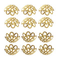 500PCS 10mm Gold Tone Flower Bead Caps Hollow Flower Bead Caps for Jewelry Making (Gold) - color: gold