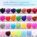 Paxcoo 5600Pcs Crystal Beads for Jewelry Making, Tiny Crystal Acrylic Beads Faceted Craft Beads Bicone Gem Beads Jewel for Jewelry Making (4 MM) - size: 4 mm