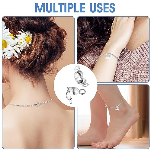 600 PCS Crimp Covers Silver Crimping Beads End Caps for DIY Bracelet Necklaces Jewelry Making, Clamshell Metal Plated Open Bead Tips Knot Covers Jewelry Making Accessories Bead Endcaps (Silver)