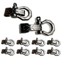10 set Bow Metal Shackles Screw Pin Anchor Shackle Adjustable D Clasps Buckles for Paracord Bracelet Belt (Black)