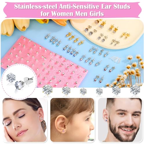 Ear Piercing Gun Kit, Reusable Ear Nose Piercing Gun Machine with Stainless Steel Piercing Earrings Studs, Crystal Earrings for At Home Salon Earlobe Cartilage Helix Tragus Piercing Tool Set - color: Blue