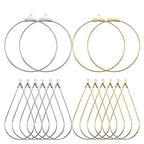 80pcs Beading Hoop Earrings for Jewelry Making,Round Beading Hoops Earrings Bulk Triangle Teardrop Earring with Hoop for DIY Craft Earring Making - color: Gold K and White K 1