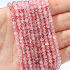 BEADIA Natural Strawberry Crystal Beads 4x2mm 120pcs Faceted Rondelle Loose Semi Gemstone Beads for Jewelry Making Design - color: Strawberry Crystal