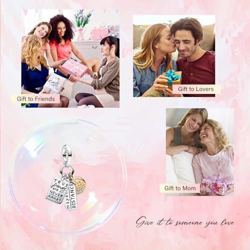 Love Family Friendship Graduation Mothers Nurses Day S925 Bead Pendant Charms for Pandora Bracelets Necklaces, Gifts Women, for Anniversary Birthday Valentines Day Christmas, Silver Gold - style: Friendship Triple Dangle Charms