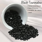 Black Tourmaline Pre Drilled Crystal Crushed Chips Beads for Bracelets Making, DIY Handmade Natural Healing Crystals (25 Inch Strand) - color: Black Tourmaline