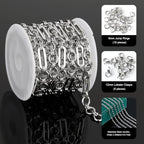UMAOKANG Stainless Steel Paperclip Chain for Jewelry Making Paper Clip Link Chain on Spool with Lobster Clasps and Jump Rings - color: Paperclip (Steel)