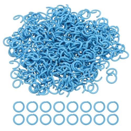 PATIKIL Open Jump Rings, 400 Pcs 8mm Round Ring Charm Loops Connector for Jewelry Making Supplies DIY Craft Keychains Necklaces Earrings, Blue - color: Blue, size: 8mm