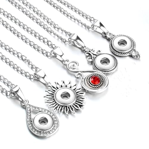 10PCs Mixed Style Rhinestones Snaps Jewelry Charms Buttons 18/20mm for Interchangeable Snaps Jewelry Making Women DIY Button Bracelets Necklaces Rings Brooch Accessories(Red) - color: Red