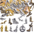 stino Metal Charms for Jewelry Making 100gram, Bulk Tibetan Silver & Gold Plated Trinkets for Earring Necklace Jewelry Making and Findings - color: Shoe Mixed Color