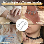 10 Pcs Double Lobster Clasp Extender Silver Necklace Chain Extenders Double Claw Connector Bracelet Necklace Extender for DIY Jewelry Making - color: Silver