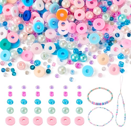 BB Beadthoven 6mm Clay Beads for Bracelet Making, 2 Bags Assorted Colors & Styles, Pastel, Red, Green, Blue, Yellow, Orange, Purple, Black, White - color: Pastel