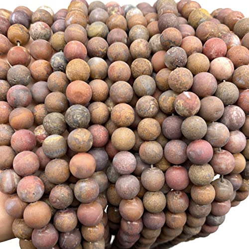 ABCGEMS Velvet-Matte-Finished Mexican Aqua Nueva Agate Beads (Enhance The Stone's Inherent Texture and Nature Hues with a Non-Glare Aesthetic) Smooth Round 8mm (Non-Shiny) - color: Aqua Nueva Agate (From Chihuahua City, Mexico)