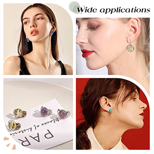 SUNNYCLUE 1 Box 36Pcs 9 Style Clip-on Earring Findings Adjustment Real Stainless Steel Screw Clip Earring Converters Findings Components for DIY Jewelry Making Crafting - color: Silver, Golden