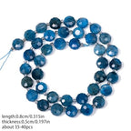 8×5mm Apatite Natural Stone Beads for Jewelry Making About 35-40pcs 1 Strand 15" Drilled Flat Faceted Cabochon Gemstone Beads for Bracelets Necklace DIY Crafts - color: Apatite