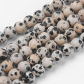 60Pcs Natural Dalmatian Jasper Beads 6mm Round Gemstone Beads Smooth Stone Loose Bead for DIY Bracelets Necklace Earrings Jewelry Making - color: Natural Dalmatian Jasper, size: 6mm