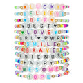 Friendship Bracelets Boho Stackable Bracelets for Women Surfer Heishi Clay Bead Bracelets Stretch Preppy Bracelets Colorful Boho Bracelets for Women - color: 12pcs LUCKY(night light)