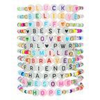 Friendship Bracelets Boho Stackable Bracelets for Women Surfer Heishi Clay Bead Bracelets Stretch Preppy Bracelets Colorful Boho Bracelets for Women - color: 12pcs LUCKY(night light)