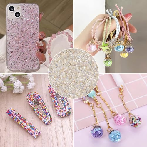 Pandahall 50g Translucence DIY 3D Caviar Nail Art Decoration Mini Micro Glass Beads for Nail Care No Hole Crystal 0.6-0.8mm X-MRMJ-R038-B02