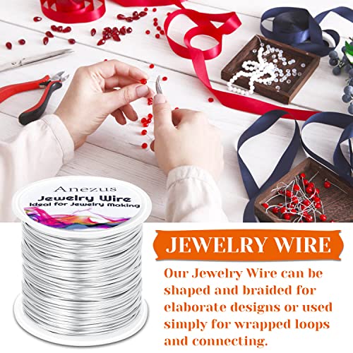 anezus 20 Gauge Jewelry Wire, 28 Yards Craft Wire Tarnish Resistant Copper Beading Wire for Jewelry Making Supplies and Crafting(Silver) - color: Silver