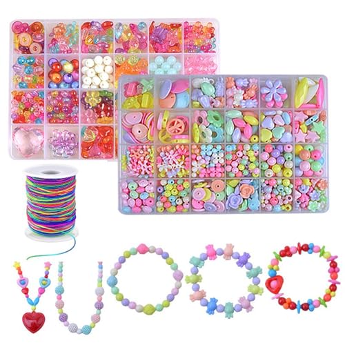 Elastic Jewelry Thread, 1mm Braided Thread, Used for Making Bracelets, Necklaces, DIY Crafts 100 Meters (Colorful 100 Meters) - color: Colorful 100 Meters
