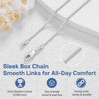 Jewlpire 1.3mm Box Chain 14K Gold Plated 925 Sterling Silver Chain Necklace for Women, Thin & Sturdy Womens Chains Necklace 14 16 18 20 22 24 26 Inches - color: 925 Sterling Silver, size: 14 Inches