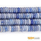 GEM-Inside 2x6mm Natural Blue Aventurine Jade Semi-Gemstone Heishi Disc Rondelle Spacer Beads for Jewelry Making Full 15" Strand Energy Stone Healing Power Crystal - color: Blue Aventurine Jade