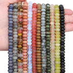 Songxi 5x8mm Natural Blue Aventurine Stone Rondelle Beads, 75PCS Spacer Round Loose Abacus Beads for Jewelry Making, Gemstone for Bracelet Necklace Earrings, Arts and Crafts - color: Blue Aventurine