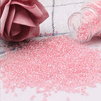 10100 Pcs Size 11/0 Glass Seed Beads, 2 mm Light Pink Small Mini Spacer Loose Pony Beads for Jewelry Making and DIY Crafts - color: Light Pink, size: Small