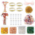 2265pcs Beaded Bouquet Plant Making Kit,DIY Forever Flower with 10 Tiny Vases,Rainy Day Fun Beading Project Supplies for Beginners,Mother's Father's Teacher's Day Craft Gift Decor Greeting Cards
