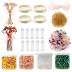 2265pcs Beaded Bouquet Plant Making Kit,DIY Forever Flower with 10 Tiny Vases,Rainy Day Fun Beading Project Supplies for Beginners,Mother's Father's Teacher's Day Craft Gift Decor Greeting Cards