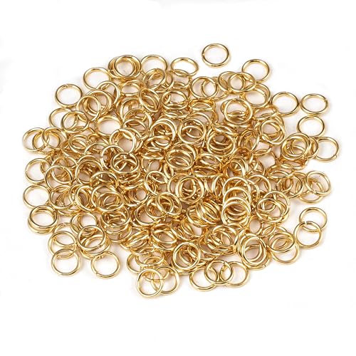 500Pcs 5mm Stainless Steel Jump Rings 21 Gauge Gold Plated Metal O Rings Close but Unsoldered Single Loop Connectors for Jewelry Necklaces Bracelet Earrings Keychain DIY Making - color: Gold Plated, size: 5mm