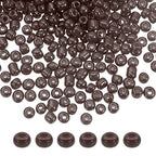 HARFINGTON 2000Pcs Small Glass Beads 6/0 4mm Loose Tiny Round Small Beads for Bracelet Earring Rings Jewelry Making, Brown - color: Brown